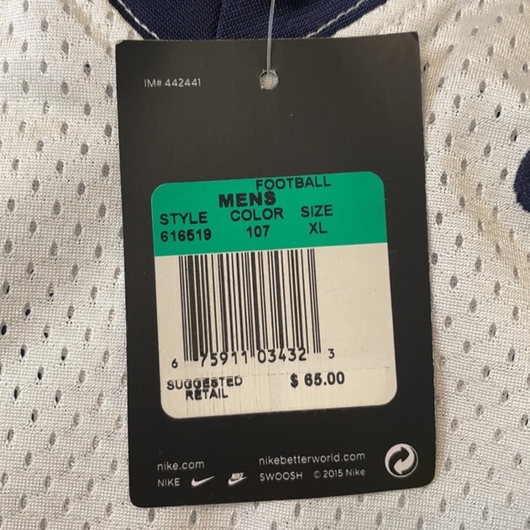 Nike Mens V-Neck Football Jersey Size XL - Picture 6 of 6